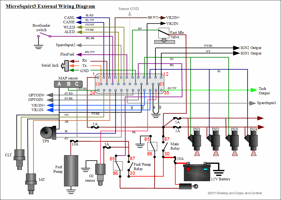 V3 MicroSquirt® EFI Controller Introduction Sun Tachometer Wiring Diagram MicroSquirt